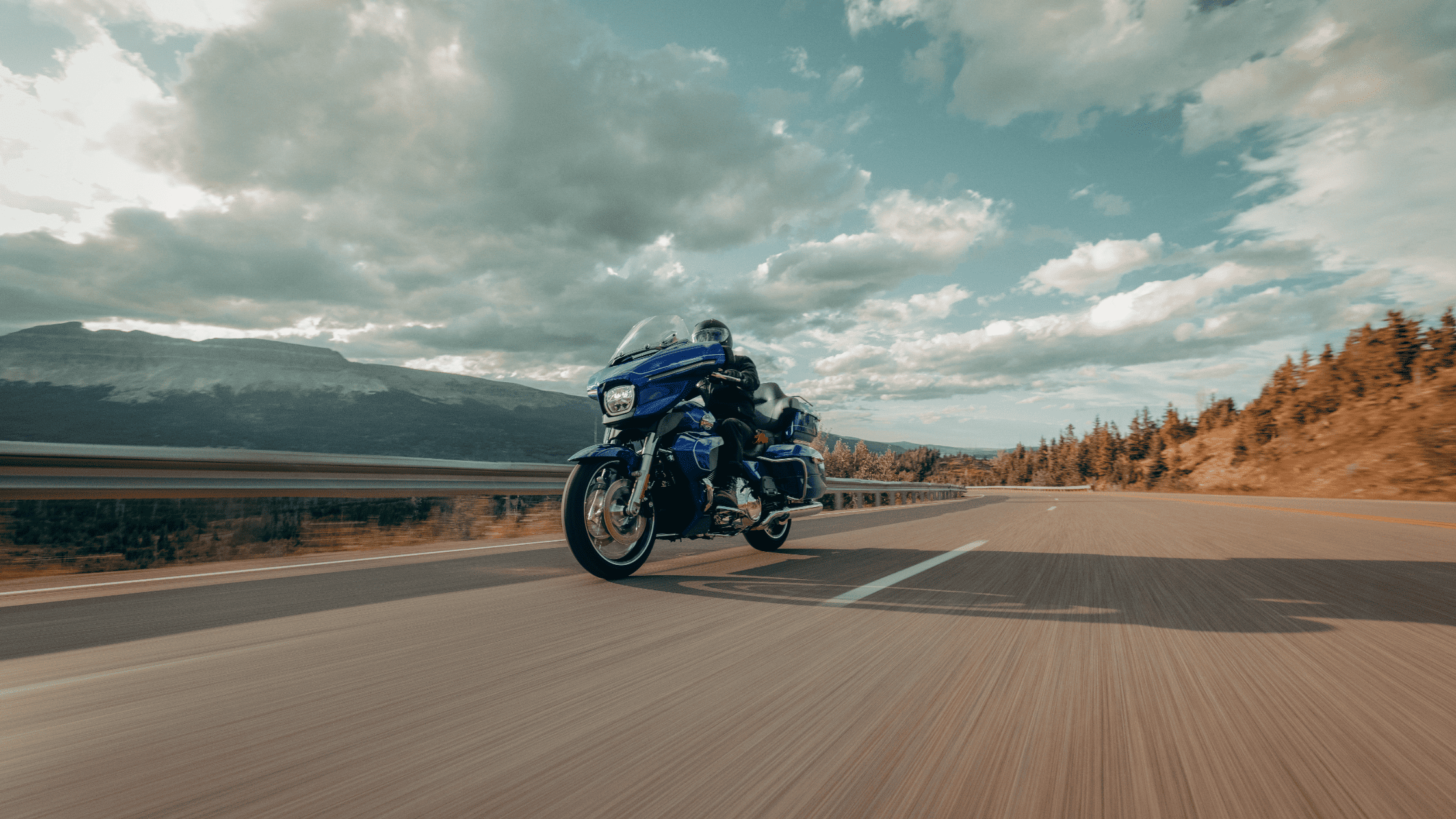 2025 Street Glide Ultra on open highway near Covington, GA with scenic mountain view